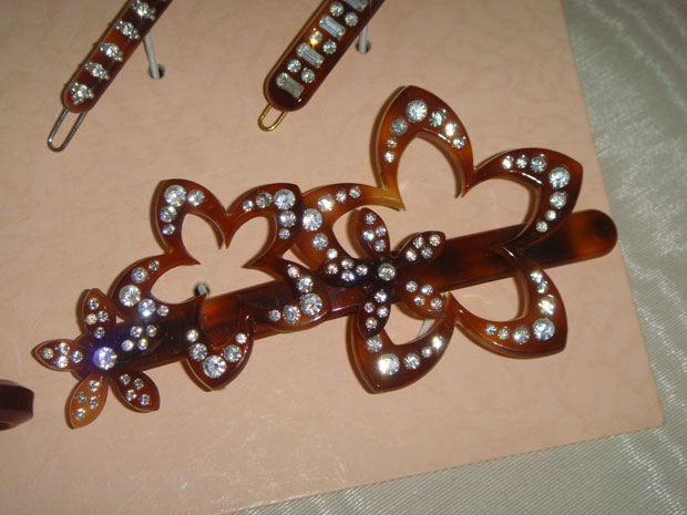long hair barrette and ornaments